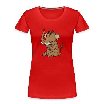 Mammouth avec une bière - T-shirt bio Premium Femme - rouge - Devant - Mia (176cm)