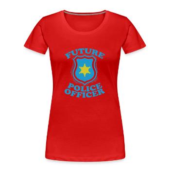 Polizei Polizeimarke Future Police Officer - Frauen Premium Bio T-Shirt - Rot - Vorne - Mia (176cm)