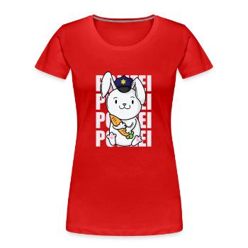 Polizei Hase mit Polizeimütze Kaninchen - Frauen Premium Bio T-Shirt - Rot - Vorne - Mia (176cm)