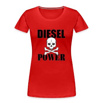 DIESEL MECHANIC / DIESEL TRUCKER Diesel Power - Frauen Premium Bio T-Shirt - Rot - Vorne - Mia (176cm)