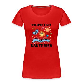Mikrobiologe Mikrobiologie : spiele mit Bakterien - Frauen Premium Bio T-Shirt - Rot - Vorne - Mia (176cm)