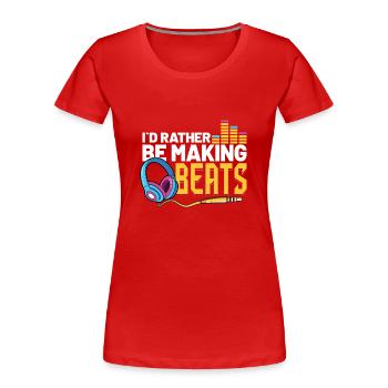 Music Producer Audio Engineer Sound Guy Gift Idea - T-shirt bio Premium Femme - rouge - Devant - Mia (176cm)
