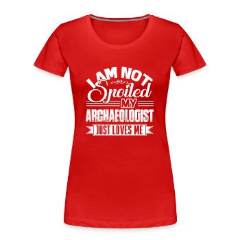Mon archéologue m'aime - T-shirt bio Premium Femme - rouge - Devant - Mia (176cm)
