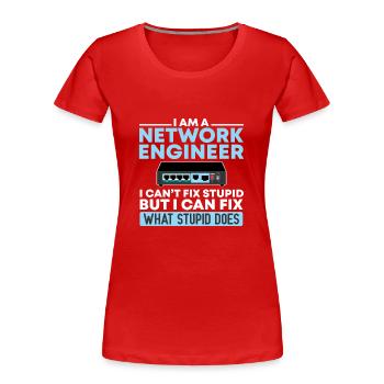 Netzwerktechniker Informatik Netzwerk Technk IT - Frauen Premium Bio T-Shirt - Rot - Vorne - Mia (176cm)
