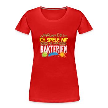 Mikrobiologe Mikrobiologie : spiele mit Bakterien - Frauen Premium Bio T-Shirt - Rot - Vorne - Mia (176cm)