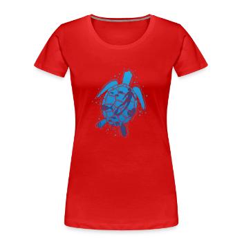 Schildkröten sind auch Apnoetaucher - Frauen Premium Bio T-Shirt - Rot - Vorne - Mia (176cm)