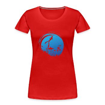 Freediving with one breath in the ocean - Women's Premium Organic T-Shirt - red - Front - Mia (176cm)