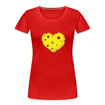 Piece of heart-shaped cheese - Women's Premium Organic T-Shirt - red - Front - Mia (176cm)