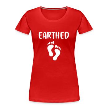 Mise à la terre par la mise à la terre - T-shirt bio Premium Femme - rouge - Devant - Mia (176cm)