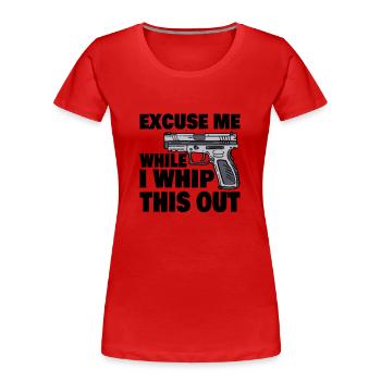 Clay Pigeon Shooting Skeet Shooting Shooting - T-shirt bio Premium Femme - rouge - Devant - Mia (176cm)
