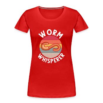 Wurm Würmer Vermicomp Wurmzucht Vermikultur - Frauen Premium Bio T-Shirt - Rot - Vorne - Mia (176cm)