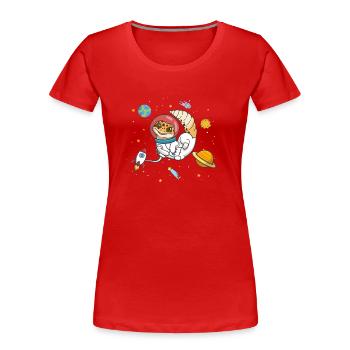 Leopardgecko - Frauen Premium Bio T-Shirt - Rot - Vorne - Mia (176cm)