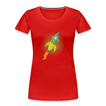 Rakete Comic Raumschiff Weltall Flugkörper - Frauen Premium Bio T-Shirt - Rot - Vorne - Mia (176cm)