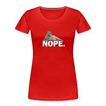 Capybara - Frauen Premium Bio T-Shirt - Rot - Vorne - Mia (176cm)