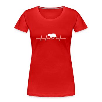 Capybara - Frauen Premium Bio T-Shirt - Rot - Vorne - Mia (176cm)
