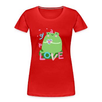 Grenouille douce avec des couleurs de drapeau de fierté trans - T-shirt bio Premium Femme - rouge - Devant - Mia (176cm)