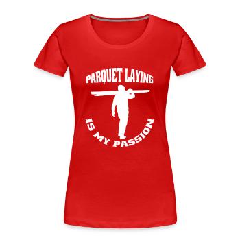 Couches de parquet Couches de moquette Couches de sol Couches de sol - T-shirt bio Premium Femme - rouge - Devant - Mia (176cm)