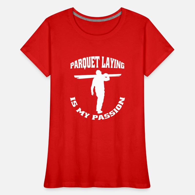 Couches de parquet Couches de moquette Couches de sol Couches de sol T-shirt bio Premium Femme