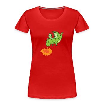 Dragon crache du feu Créatures mythiques Conte de fées - T-shirt bio Premium Femme - rouge - Devant - Mia (176cm)