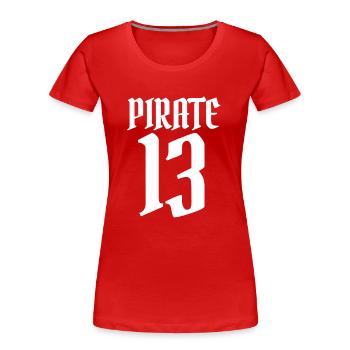 Pirate 13 - T-shirt bio Premium Femme - rouge - Devant - Mia (176cm)