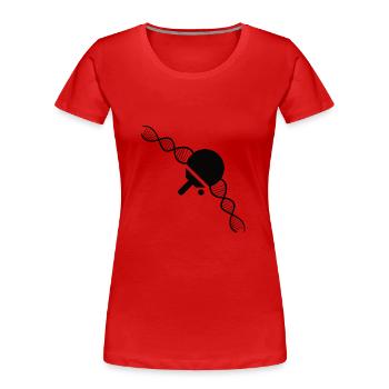 Joueurs de tennis de table Battes de tennis de table Tennis de table - T-shirt bio Premium Femme - rouge - Devant - Mia (176cm)