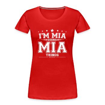 MIA - Frauen Premium Bio T-Shirt - Rot - Vorne - Mia (176cm)