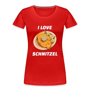 I Love Schnitzel Wiener Schnitzel - Frauen Premium Bio T-Shirt - Rot - Vorne - Mia (176cm)