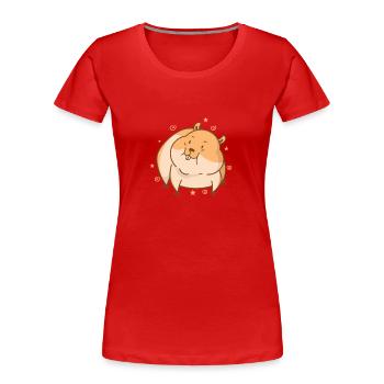 mignon hamster rongeur animal de compagnie - T-shirt bio Premium Femme - rouge - Devant - Mia (176cm)