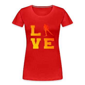 Ski de fond classique de fond masculin Ski de fond féminin - T-shirt bio Premium Femme - rouge - Devant - Mia (176cm)