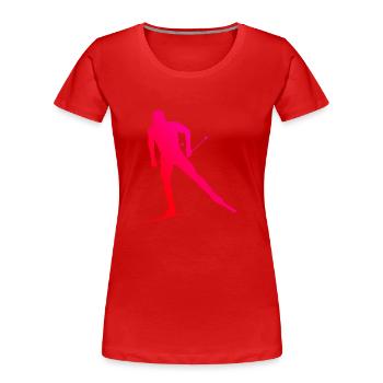 Langlauf Klassisch Herren Langlauf Damen Langlauf - Frauen Premium Bio T-Shirt - Rot - Vorne - Mia (176cm)