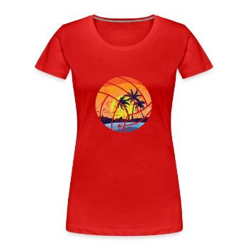 Beachvolleyball Profi Team Spieler Sand - Frauen Premium Bio T-Shirt - Rot - Vorne - Mia (176cm)
