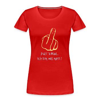 Voll nett - Frauen Premium Bio T-Shirt - Rot - Vorne - Mia (176cm)