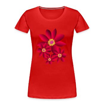 Blume, pink, Blüten, floral, Blumenwiese, blumig - Frauen Premium Bio T-Shirt - Rot - Vorne - Mia (176cm)