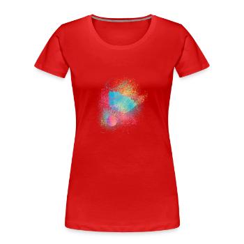 Badminton Shuttlecock Player Racket Ball Sport - Women's Premium Organic T-Shirt - red - Front - Mia (176cm)