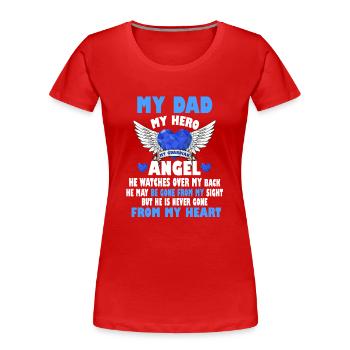 mein Vater mein Held - Frauen Premium Bio T-Shirt - Rot - Vorne - Mia (176cm)