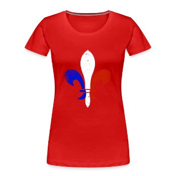 France Provence - T-shirt bio Premium Femme - rouge - Devant - Mia (176cm)