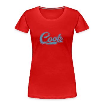 Cook in the kitchen with knife cooking kitchen - Women's Premium Organic T-Shirt - red - Front - Mia (176cm)
