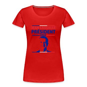 Jean Lassalle Présidentielles 2022 - Jean Lassalle - T-shirt bio Premium Femme - rouge - Devant - Mia (176cm)