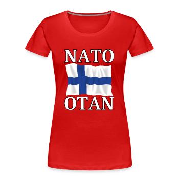 NATO otaN und die Flagge Finnlands - Frauen Premium Bio T-Shirt - Rot - Vorne - Mia (176cm)