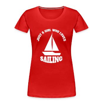 Sailor Girl Ship Voilier Femme - T-shirt bio Premium Femme - rouge - Devant - Mia (176cm)