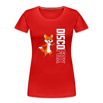 Disco fox - Women's Premium Organic T-Shirt - red - Front - Mia (176cm)