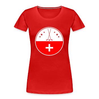 Schweiz Hockey - Frauen Premium Bio T-Shirt - Rot - Vorne - Mia (176cm)