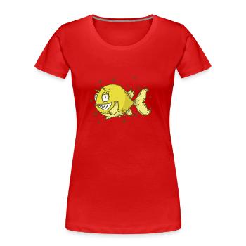 Cowfish Longhorn Suitcase Aquarium - Women's Premium Organic T-Shirt - red - Front - Mia (176cm)