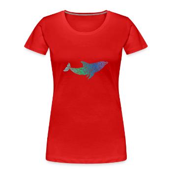 Déflin avec un mammifère dans l’eau - T-shirt bio Premium Femme - rouge - Devant - Mia (176cm)