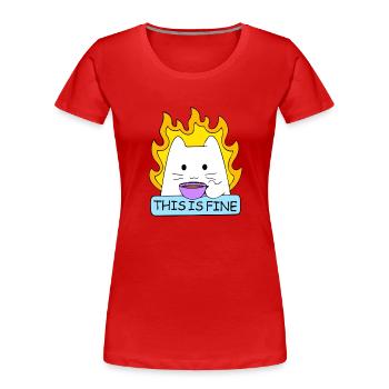 Das ist eine feine Katze - Frauen Premium Bio T-Shirt - Rot - Vorne - Mia (176cm)