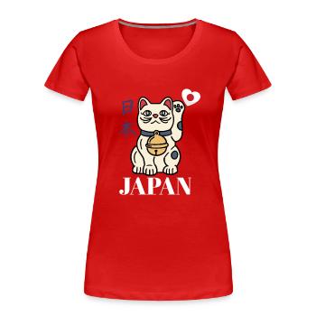 japan - T-shirt bio Premium Femme - rouge - Devant - Mia (176cm)