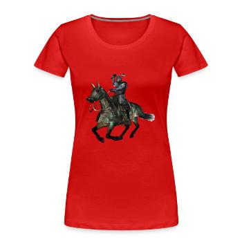 Chevalier - T-shirt bio Premium Femme - rouge - Devant - Mia (176cm)