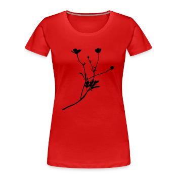 Renoncule Meadowflower - T-shirt bio Premium Femme - rouge - Devant - Mia (176cm)