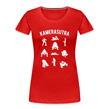 Kamerasutra Kameramann Fotograf Fotografieren - Frauen Premium Bio T-Shirt - Rot - Vorne - Mia (176cm)