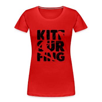 Kitesurfer Shirt Kitesurfing - Frauen Premium Bio T-Shirt - Rot - Vorne - Mia (176cm)